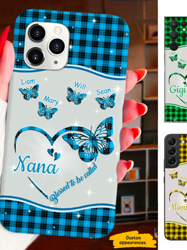 Butterfly Blessed to be called Mom Grandma Nana Mimi Gigi Auntie Personalized phone case SC2412450