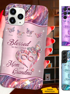 Butterfly Blessed to be called Mom and Grandma Mommy Auntie Personalized Phone Case SC28122315