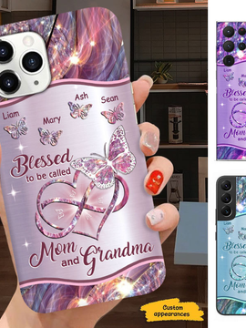 Butterfly Blessed to be called Mom and Grandma Nana Mimi Auntie Personalized Phone Case SC24102228