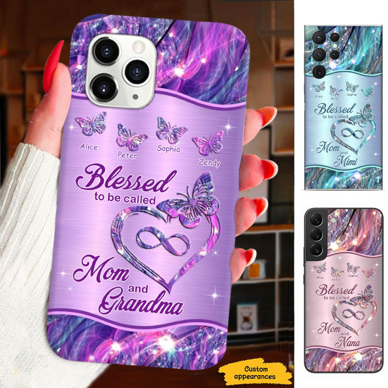 Butterfly Blessed to be called Mom and Grandma Nana Mimi Gigi Auntie Personalized phone case SC2212438