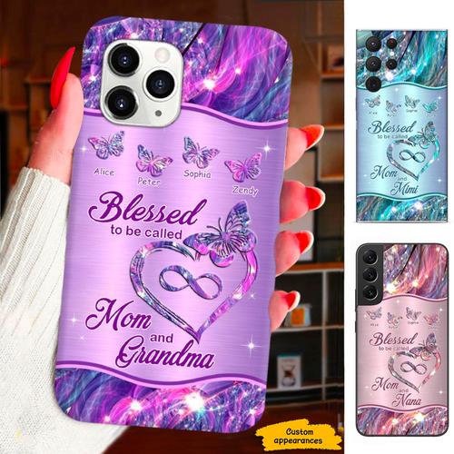 Butterfly Blessed to be called Mom and Grandma Nana Mimi Gigi Auntie Personalized phone case SC2212438