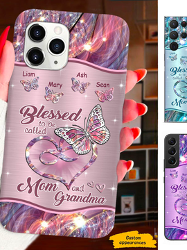 Butterfly Blessed to be called Mom and Grandma Nana Mimi Gigi Auntie Personalized phone case SC2212462