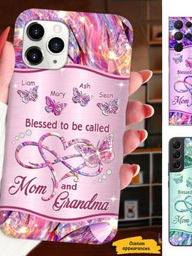 Butterfly Blessed to be called Mom and Grandma Nana Mimi Mom Auntie Personalized Phone Case SC24100821