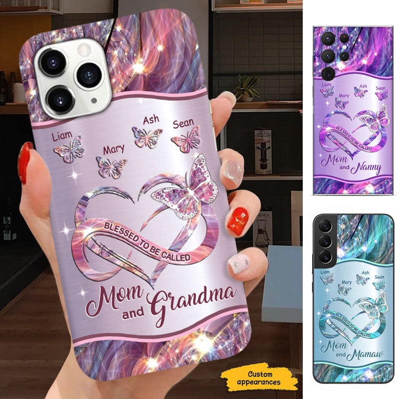 Butterfly Blessed to be called Mom and Grandma Nana Mimi Mom Auntie Personalized phone case SC2410101