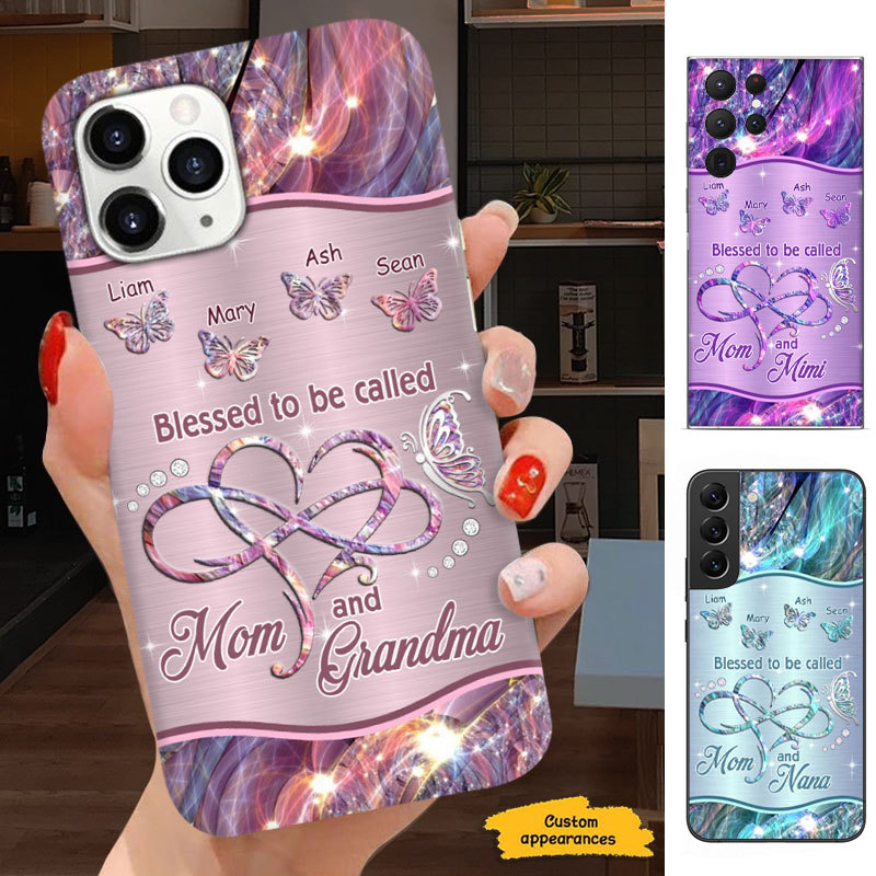 Butterfly Blessed to be called Mom and Grandma Nana Mimi Mom Auntie Personalized Phone Case SC24101014