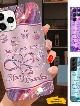 Butterfly Blessed to be called Mom and Grandma Nana Mimi Mom Auntie Personalized Phone Case SC24101014