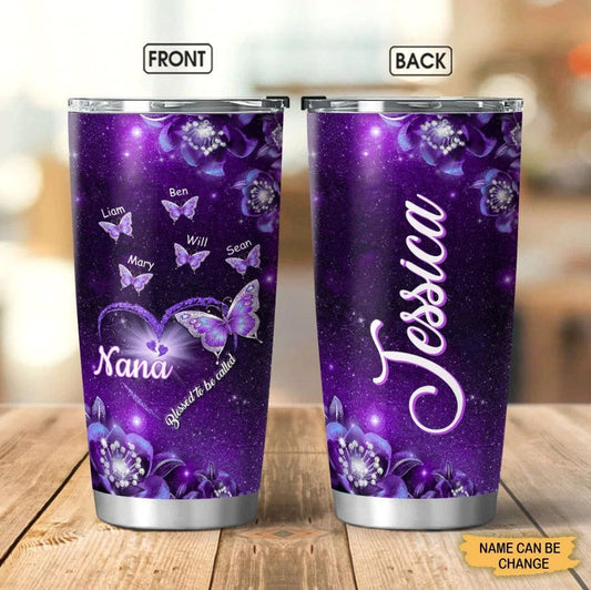 Butterfly Blessed to be called Nana Mimi Gigi Grandma Personalized Tumbler SC271010