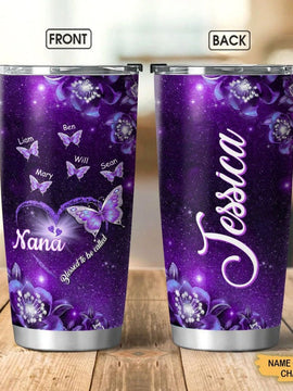 Butterfly Blessed to be called Nana Mimi Gigi Grandma Personalized Tumbler SC271010