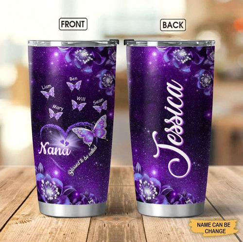 Butterfly Blessed to be called Nana Mimi Gigi Grandma Personalized Tumbler SC271010
