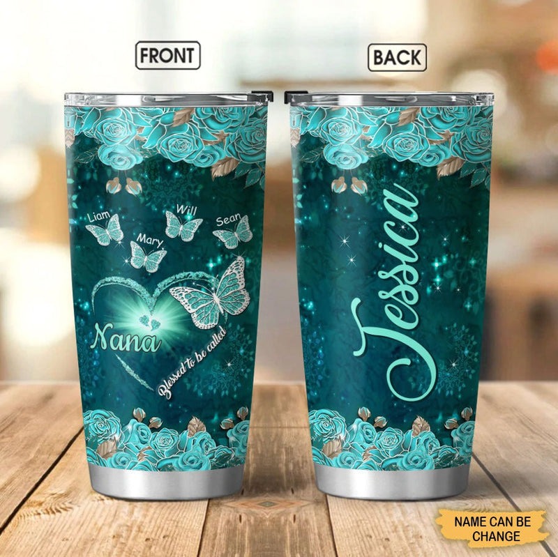 Butterfly Blessed to be called Nana Mimi Gigi Grandma Personalized Tumbler SC271012