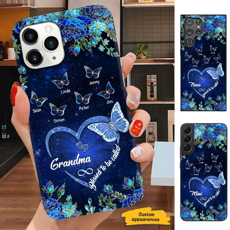 Butterfly Blessed to be callled Grandma Mommy Auntie Personalized Phone case SC27122310