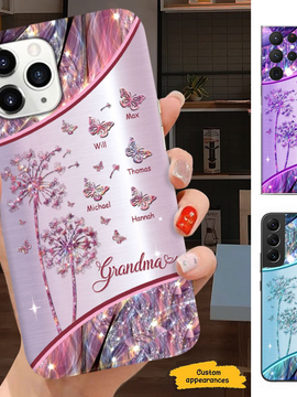 Butterfly Dandelion Grandma Nana Mimi Mom Auntie Personalized Phone Case SC24110130