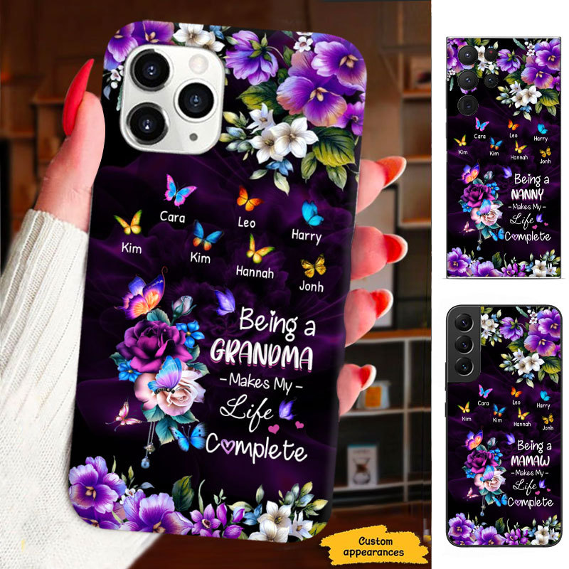 Butterfly Flower Being a Grandma makes my life complete Mommy Auntie Personalized Phone Case SC2812239