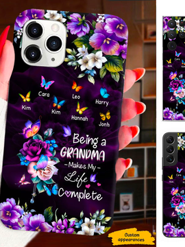 Butterfly Flower Being a Grandma makes my life complete Mommy Auntie Personalized Phone Case SC2812239