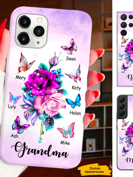 Butterfly Flower Grandma Nana Mimi Mommy Personalized Phone Case SC2612233