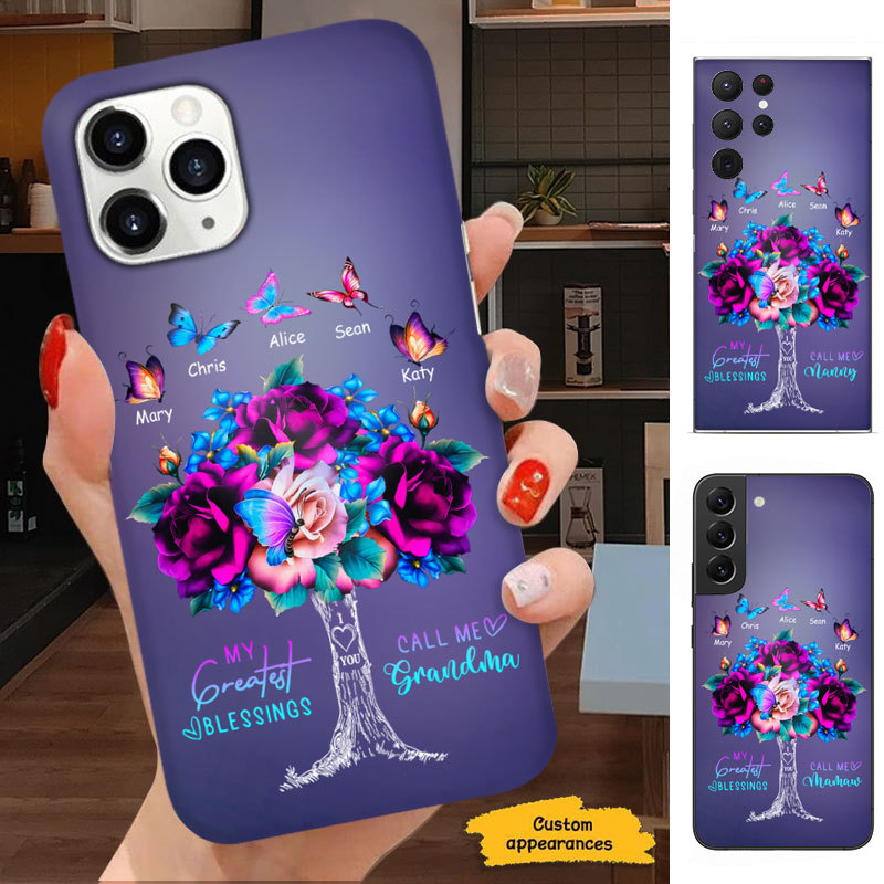 Butterfly Flower My Greatest blessings called me Mom Grandma Nana Mimi Gigi Auntie Personalized phone case SC221245