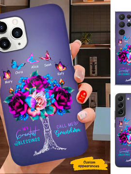 Butterfly Flower My Greatest blessings called me Mom Grandma Nana Mimi Gigi Auntie Personalized phone case SC221245