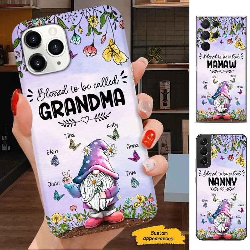 Butterfly Gnome Blessed to be called Mom Grandma Nana Mimi Gigi Auntie Personalized phone case SC221247