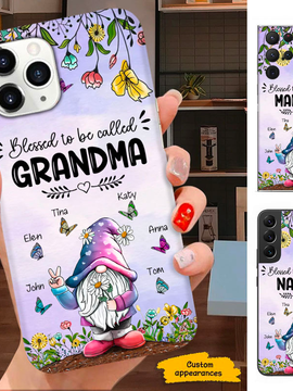 Butterfly Gnome Blessed to be called Mom Grandma Nana Mimi Gigi Auntie Personalized phone case SC221247