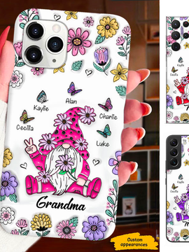 Butterfly Gnome Grandma Nana Mimi Mom Auntie Personalized Phone Case SC24102616