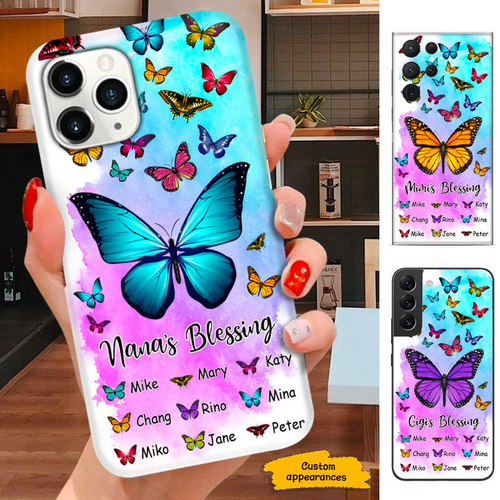 Butterfly Grandma Mommy Auntie Blessings Personalized Phone case SC27122311