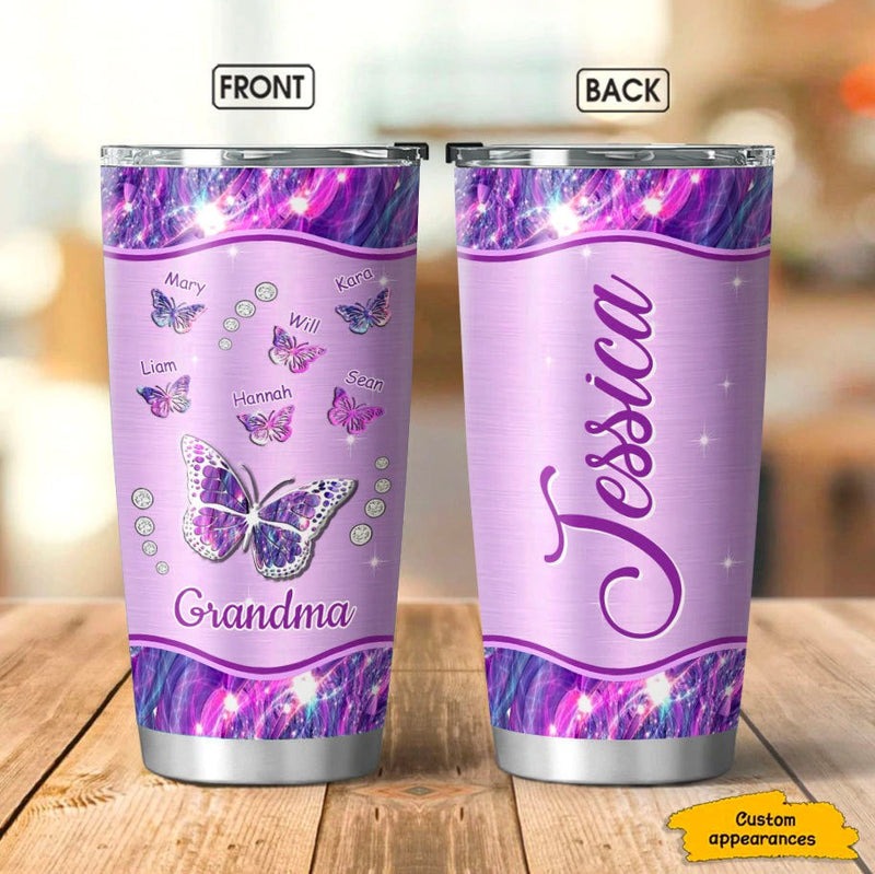 Butterfly Grandma Nana Mimi MOM Personalized Tumbler SC01117