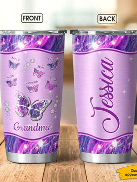 Butterfly Grandma Nana Mimi MOM Personalized Tumbler SC01117