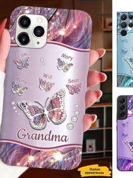 Butterfly Grandma Nana Mimi Mom Auntie Personalized Phone Case SC24100815