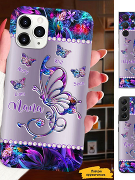 Butterfly Grandma Nana Mimi Mom Auntie Personalized Phone Case SC24101417