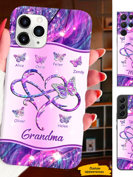 Butterfly Grandma Nana Mimi Mom Auntie Personalized Phone Case SC24110110