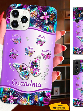 Butterfly Grandma Nana Mimi Mom Auntie Personalized Phone Case SC24110116