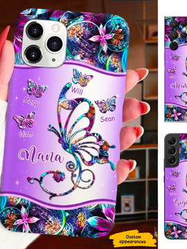 Butterfly Grandma Nana Mimi Mom Auntie Personalized Phone Case SC24110117