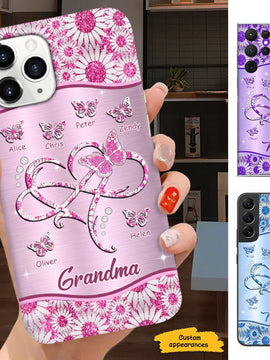 Butterfly Grandma Nana Mimi Mom Auntie Personalized Phone Case SC24110133