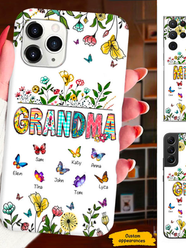 Butterfly Grandma Nana Mimi Mom Auntie Personalized Phone Case SC2411016