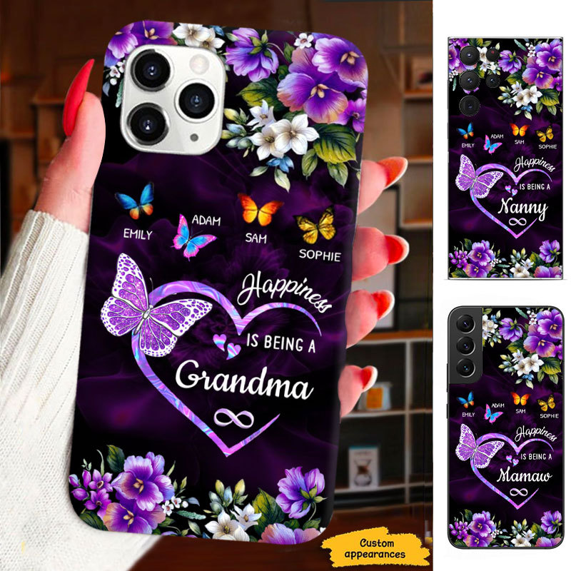 Butterfly Happiness is being a Grandma Mommy Auntie Personalized Phone Case SC28122312