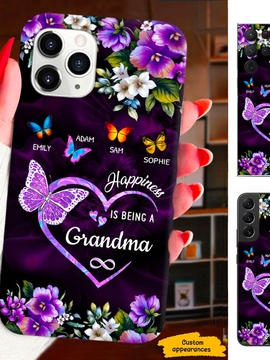 Butterfly Happiness is being a Grandma Mommy Auntie Personalized Phone Case SC28122312