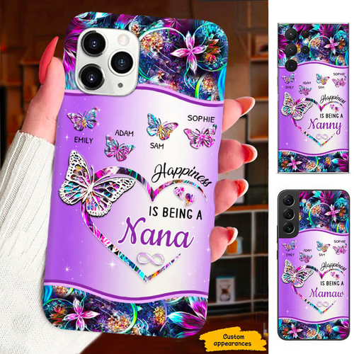 Butterfly Happiness is being a Grandma Nana Mimi Mom Auntie Personalized Phone Case SC24110114
