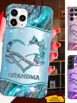 Butterfly Heart Blessed to be called Grandma Mimi Nana Mommy Auntie Personalized Phone Case SC41243