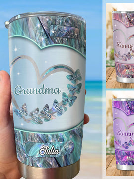 Butterfly Heart Grandma Mimi Nana Gigi Mommy Auntie Personalized Tumbler SC512412