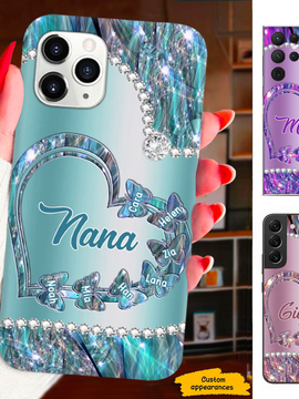 Butterfly Heart Grandma Mimi Nana Mommy Auntie Personalized Phone Case SC41241