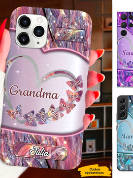 Butterfly Heart Grandma Mimi Nana Mommy Auntie Personalized Phone Case SC812419