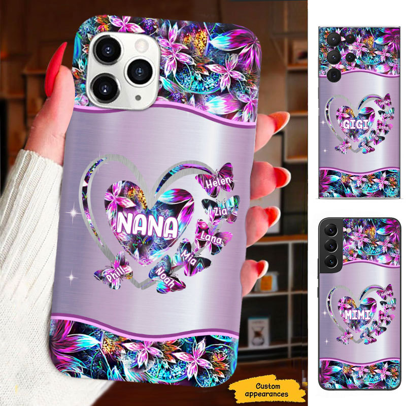 Butterfly Heart Grandma Nana Mimi Gigi Personalized Phone Case SC1512416