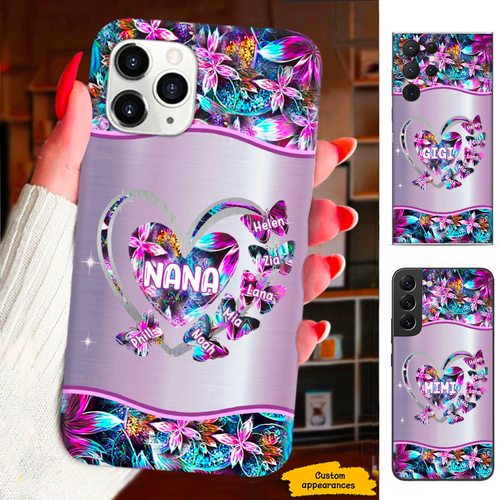 Butterfly Heart Grandma Nana Mimi Gigi Personalized Phone Case SC1512416