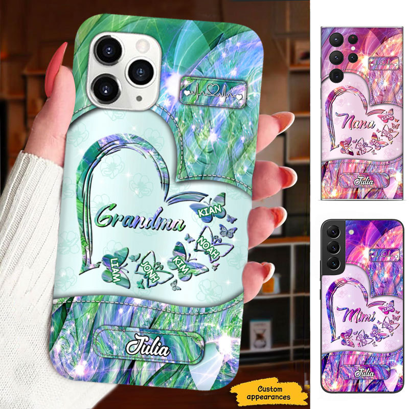 Butterfly Heart Grandma Nana Mimi Mom Auntie Personalized Phone Case SC2410268