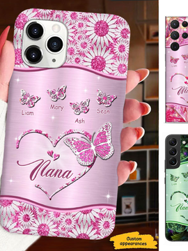 Butterfly Heart Grandma Nana Mimi Mom Personalized Phone case SC24041017