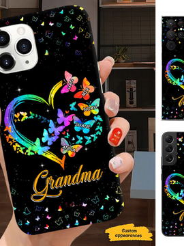 Butterfly Heart Grandma Nana Mimi Mom Personalized Phone case SC24041020