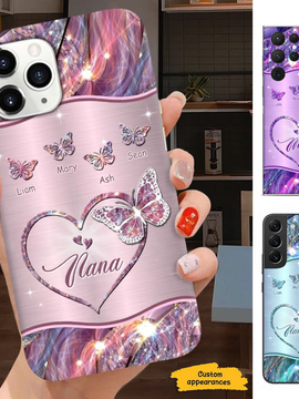 Butterfly Heart Grandma Nana Mimi Mom Personalized Phone case SC2404107