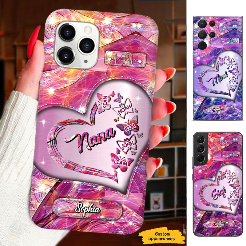 Butterfly Heart Mom Grandma Nana Mimi Gigi Auntie Personalized phone case SC2212418