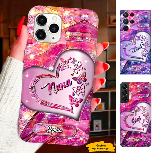 Butterfly Heart Mom Grandma Nana Mimi Gigi Auntie Personalized phone case SC2212418