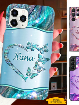 Butterfly Heart Mom Grandma Nana Mimi Gigi Auntie Personalized phone case SC2512451